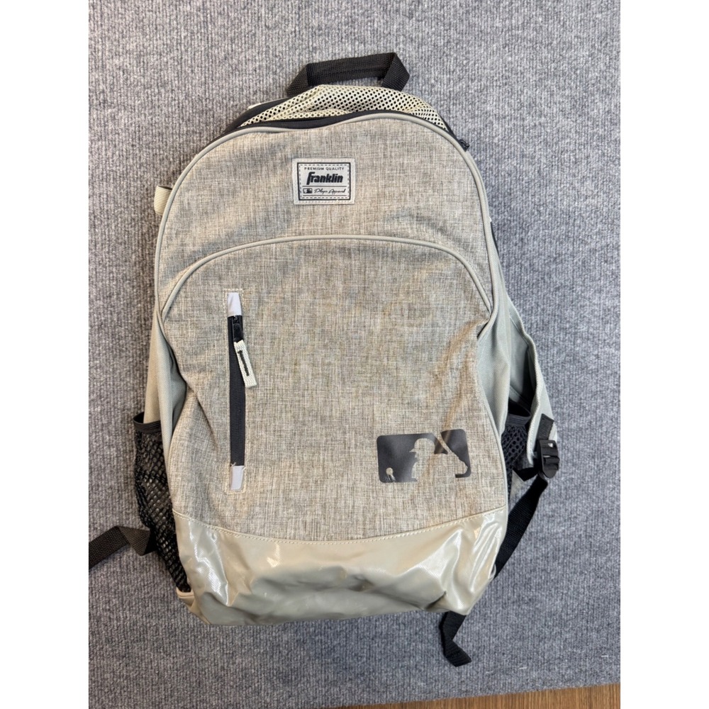 Franklin MLB Baseball Backpack Grey Heathered Gear Bag Dugout Hook Youth Mens